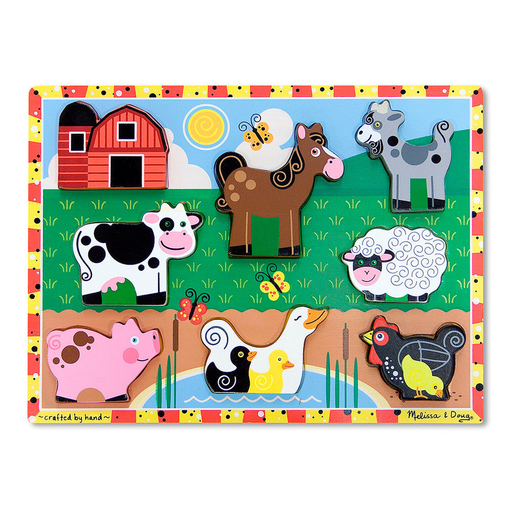 Melissa & Doug Chunky Wooden Farm Puzzle - 8 pc