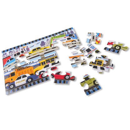 Melissa & Doug Traffic Jam Floor Puzzle - 24 pc