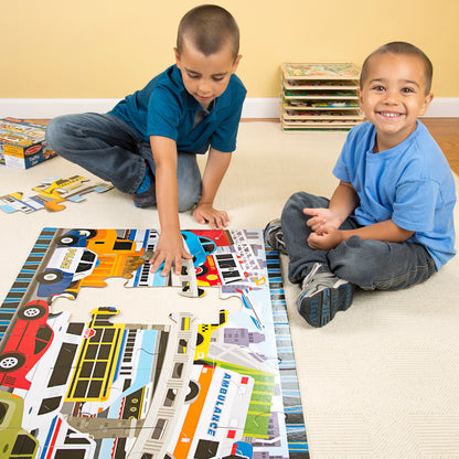 Melissa & Doug Traffic Jam Floor Puzzle - 24 pc
