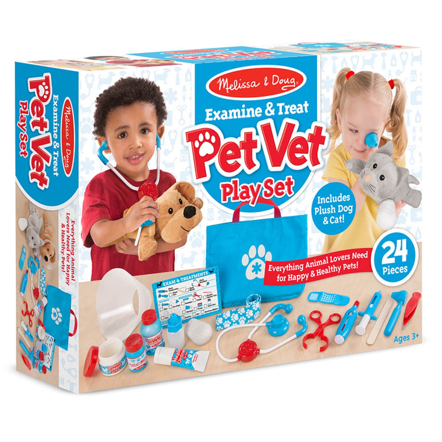 Melissa & Doug Pet Vet Play Set - 24-Piece Examine & Treat Kit