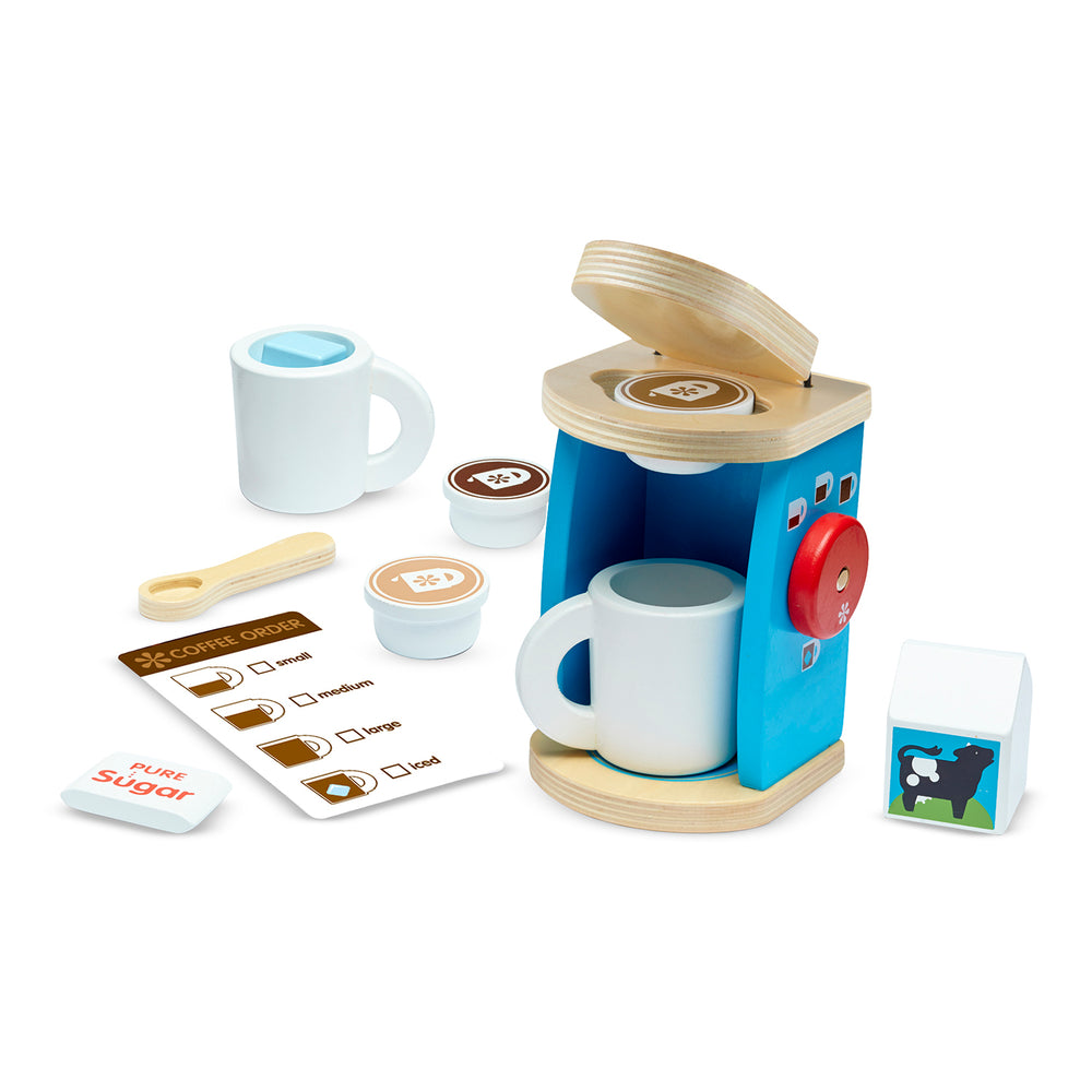 Melissa & Doug 8-Piece Wooden Brew & Serve Coffee Set