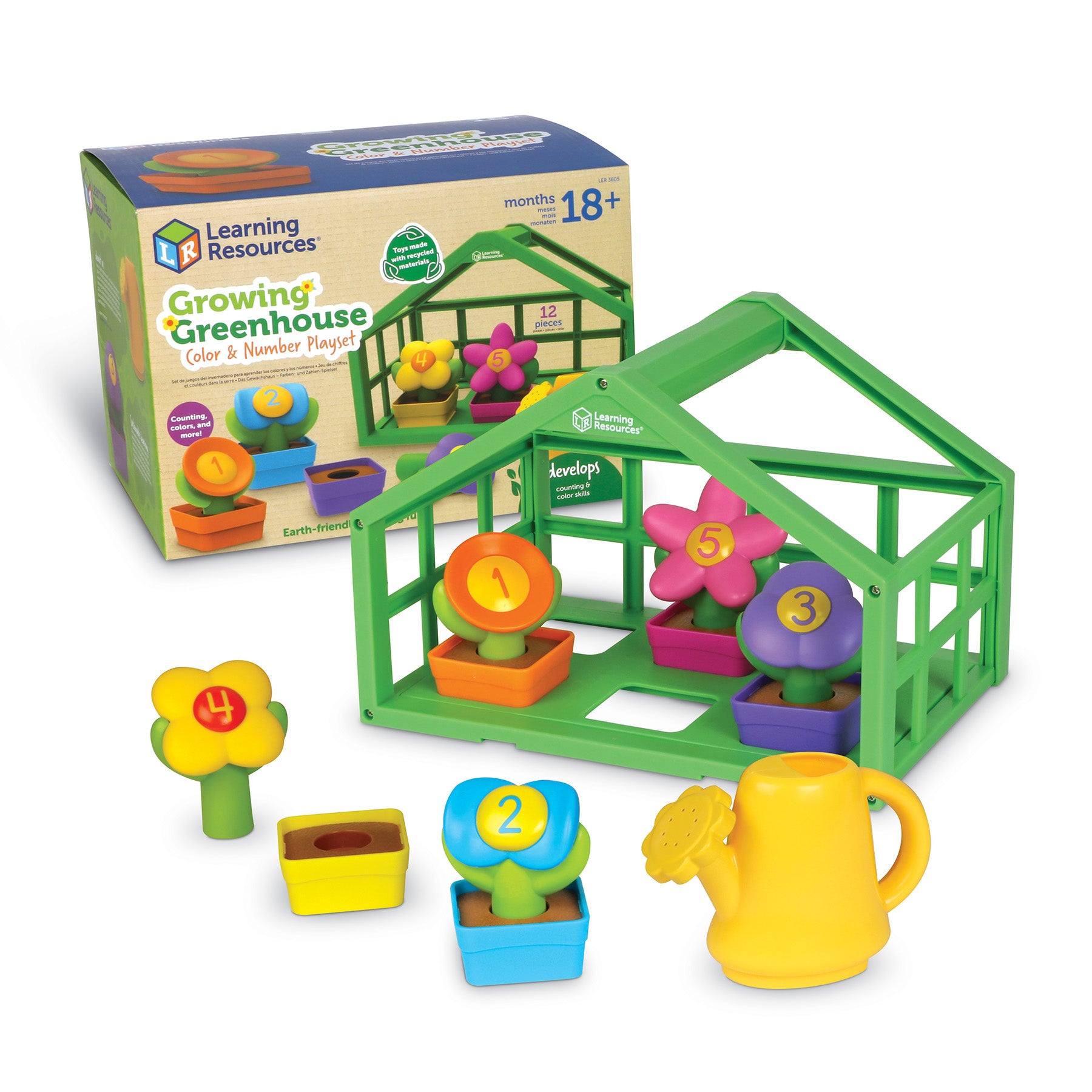 Learning Resources Growing Greenhouse Playset - Number & Color Learnin ...
