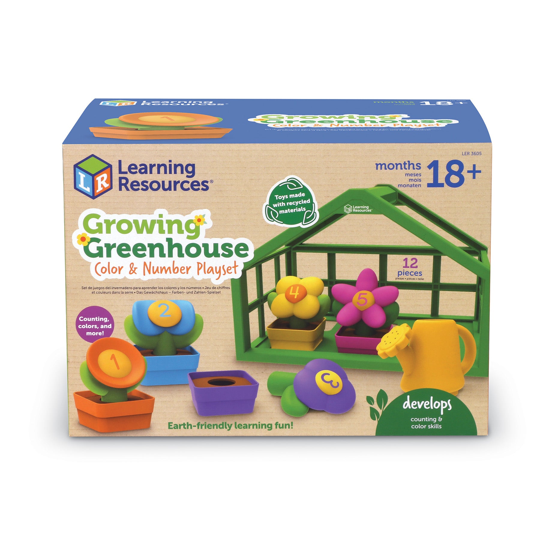Learning Resources Growing Greenhouse Playset - Number & Color Learnin ...