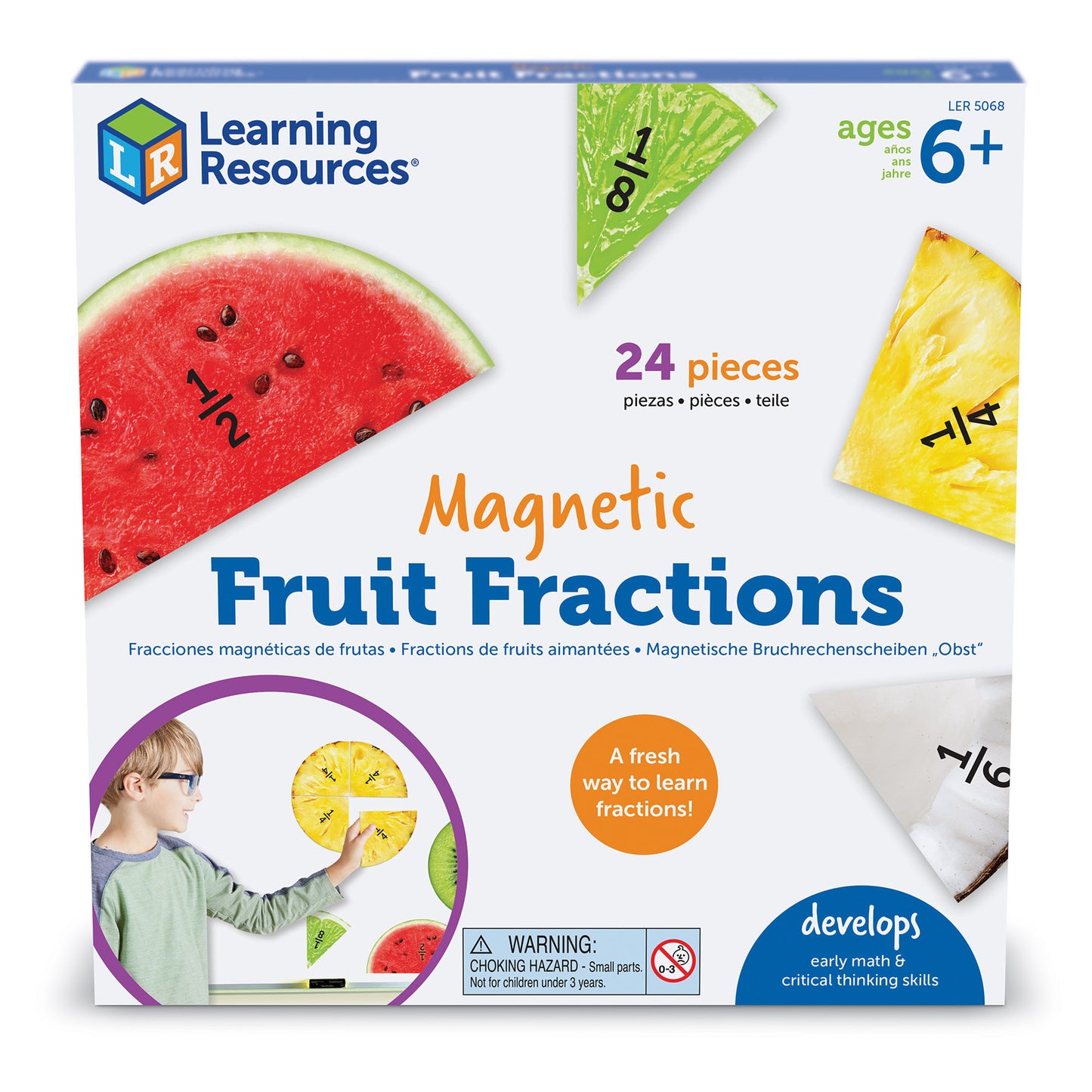 Learning Resources Magnetic Fruit Fractions - Educational Math Toy