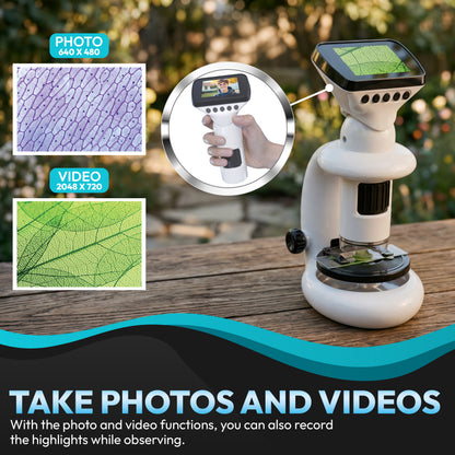 Contixo MS2 WiFi digital microscope with LCD screen, 1000X magnification, photo and video capture
