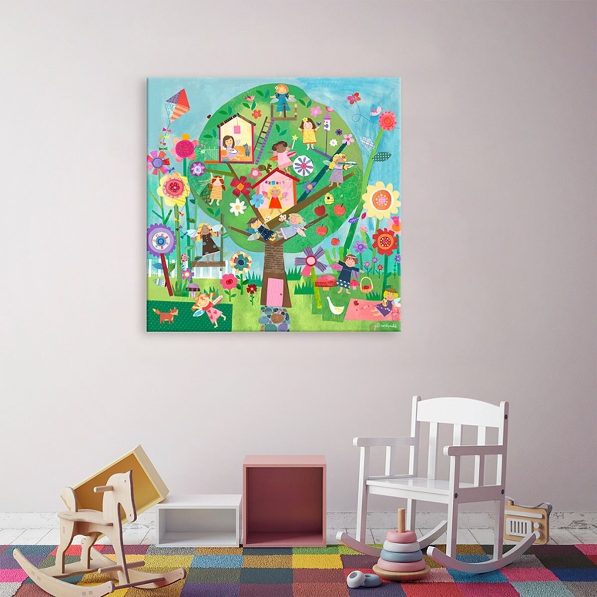 Oopsy Daisys Afternoon Fairies Enchanting Tree House Wall Art