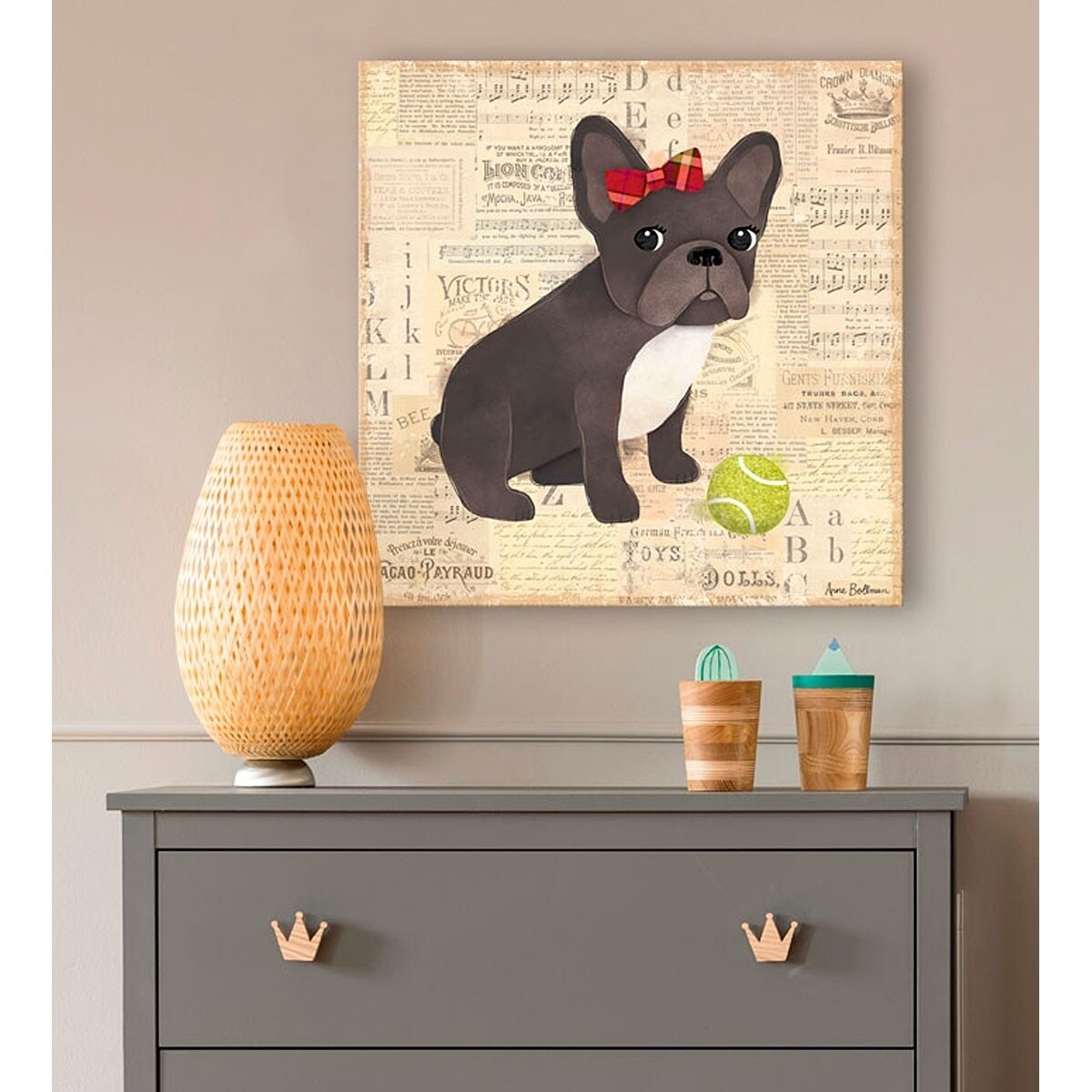 Oopsy Daisy's Frenchie Girl Canvas Charm