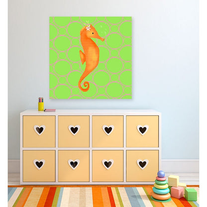 Oopsy Daisy Penelope The Seahorse 10 Inch Stretched Canvas Wall Art by Meghann O'Hara