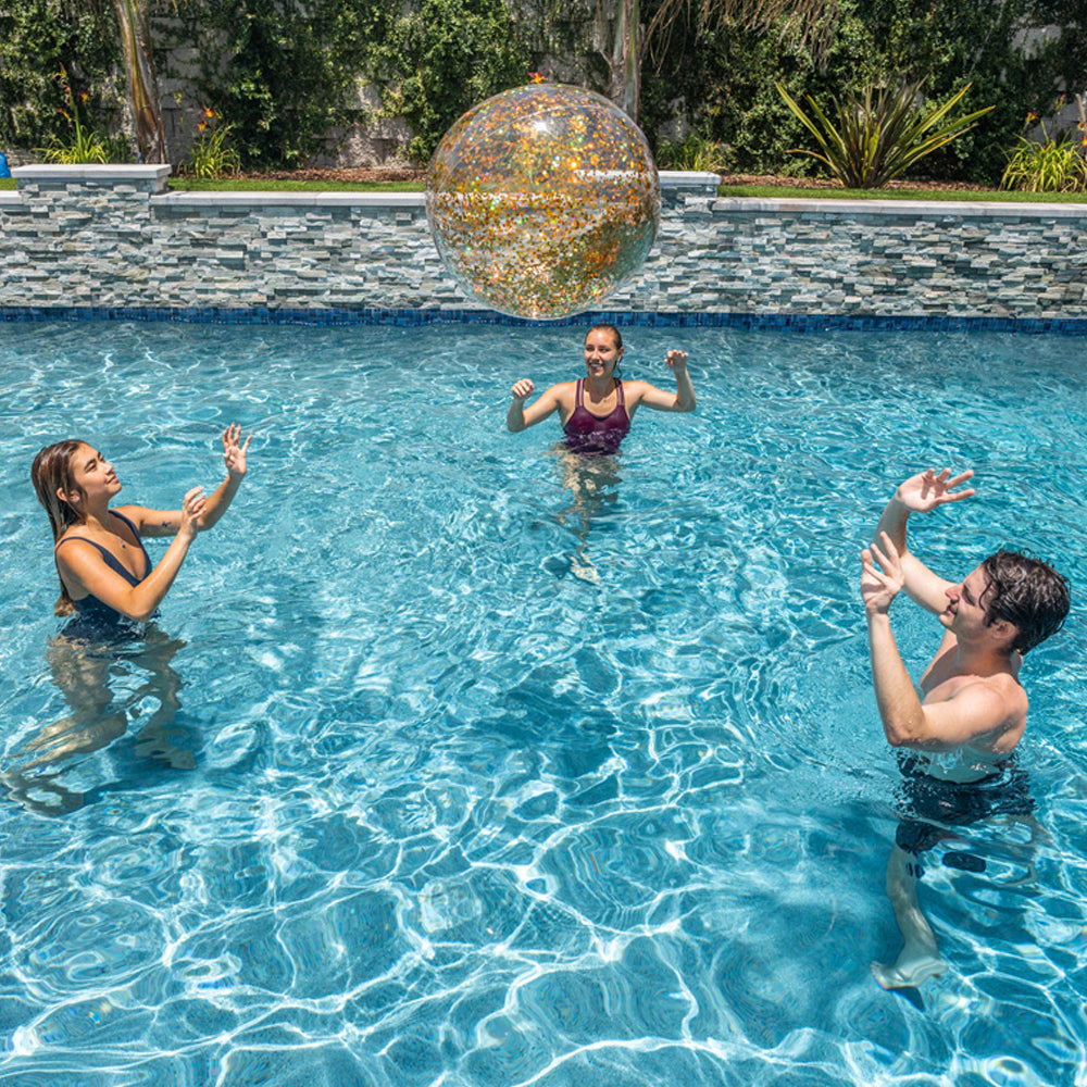 Giant Glitter Beach Ball - 20" Sparkle & Shine at Every Turn