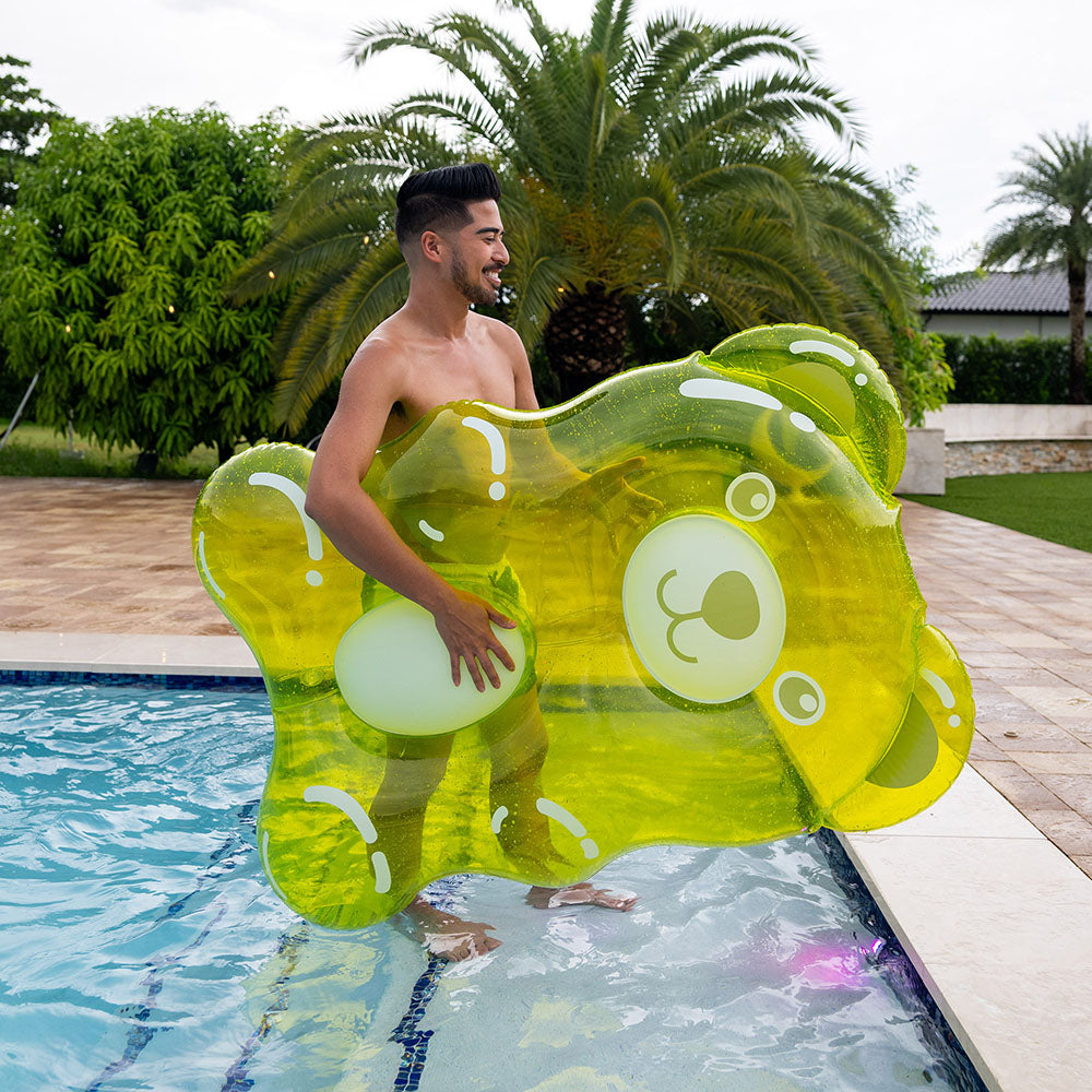 Giant Green Gummy Bear Inflatable Raft