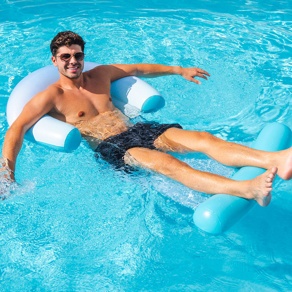Deluxe Mesh Sun Chair with Footrest - Blue Ombre