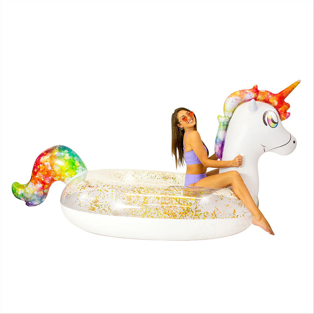 Glitter Unicorn Gigantic Beach & Pool Raft