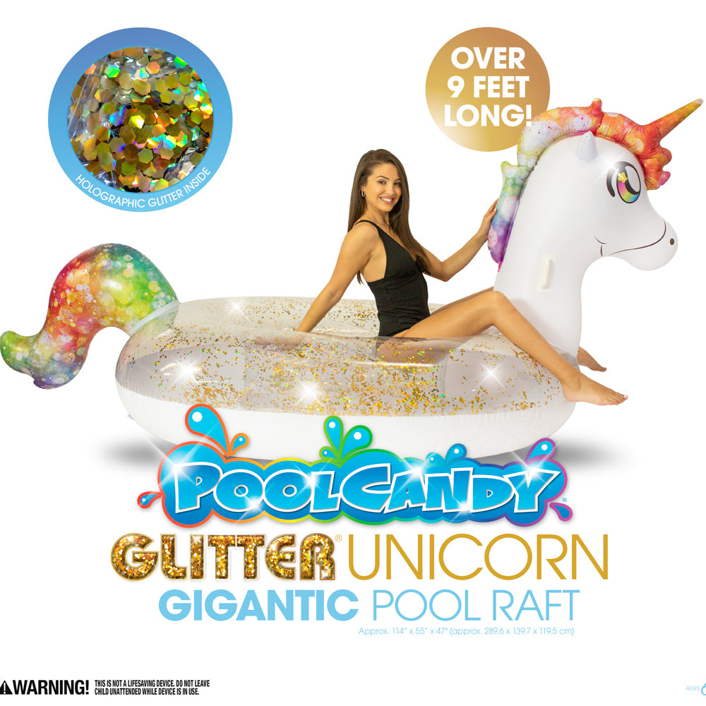 Glitter Unicorn Gigantic Beach & Pool Raft