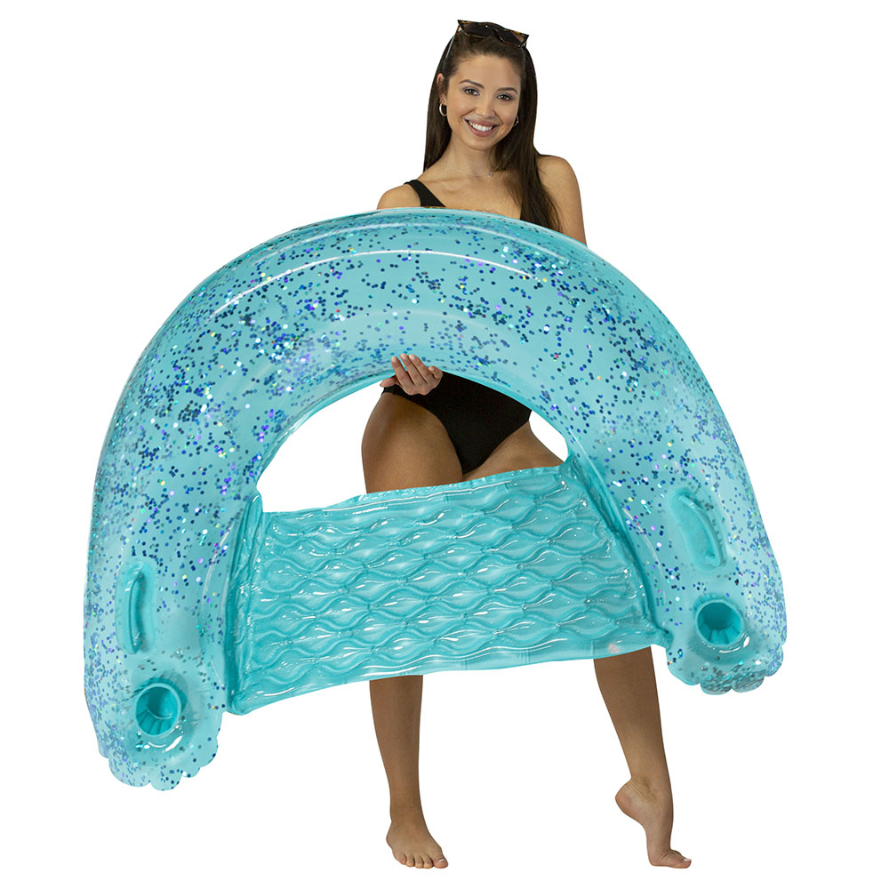 Jumbo Glitter Sun Chair with Aqua Glitter