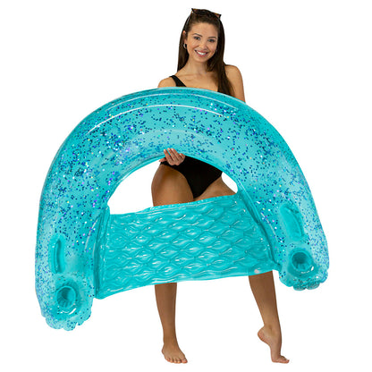 Jumbo Glitter Sun Chair with Aqua Glitter