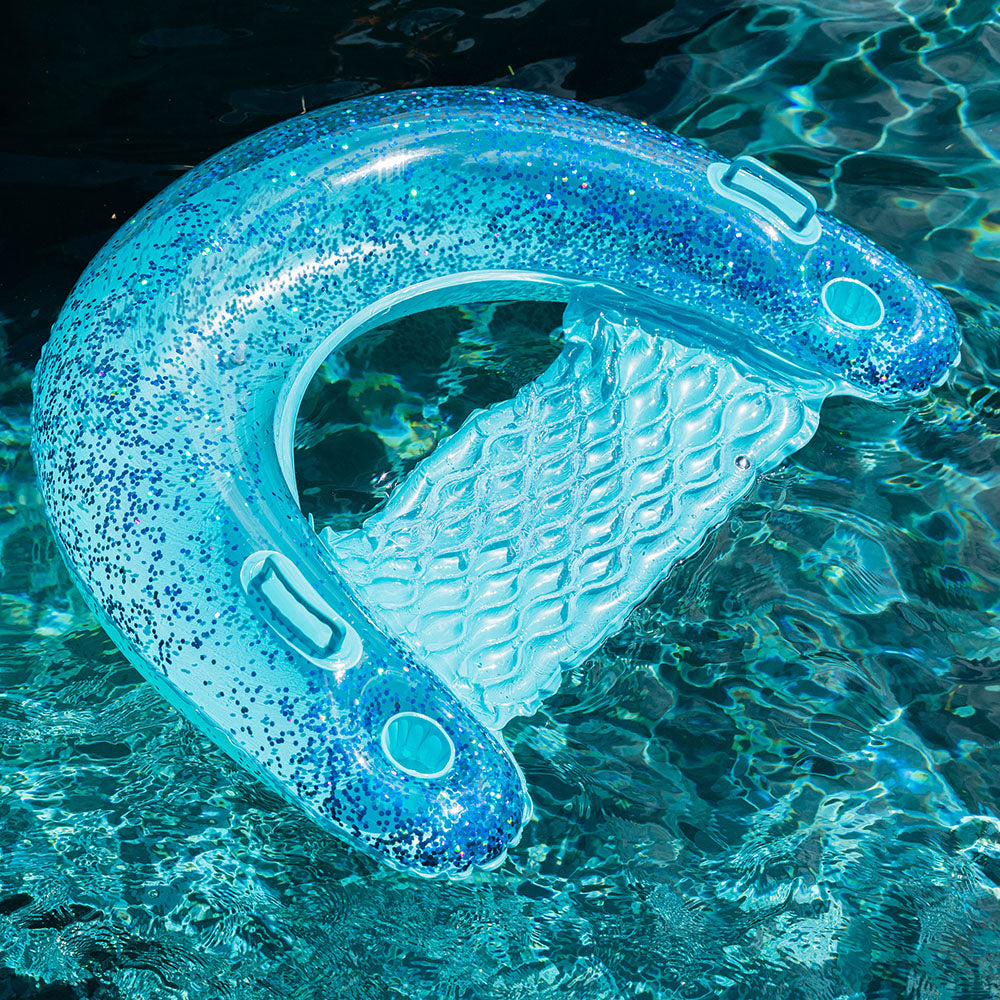 Jumbo Glitter Sun Chair with Aqua Glitter