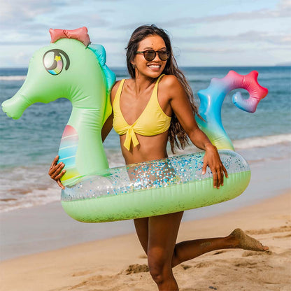 Glitter Seahorse - 40" Beach & Pool Tube