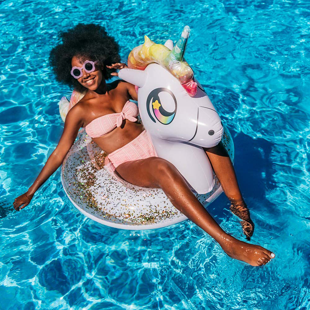 Glitter Unicorn - 40" Beach & Pool Tube