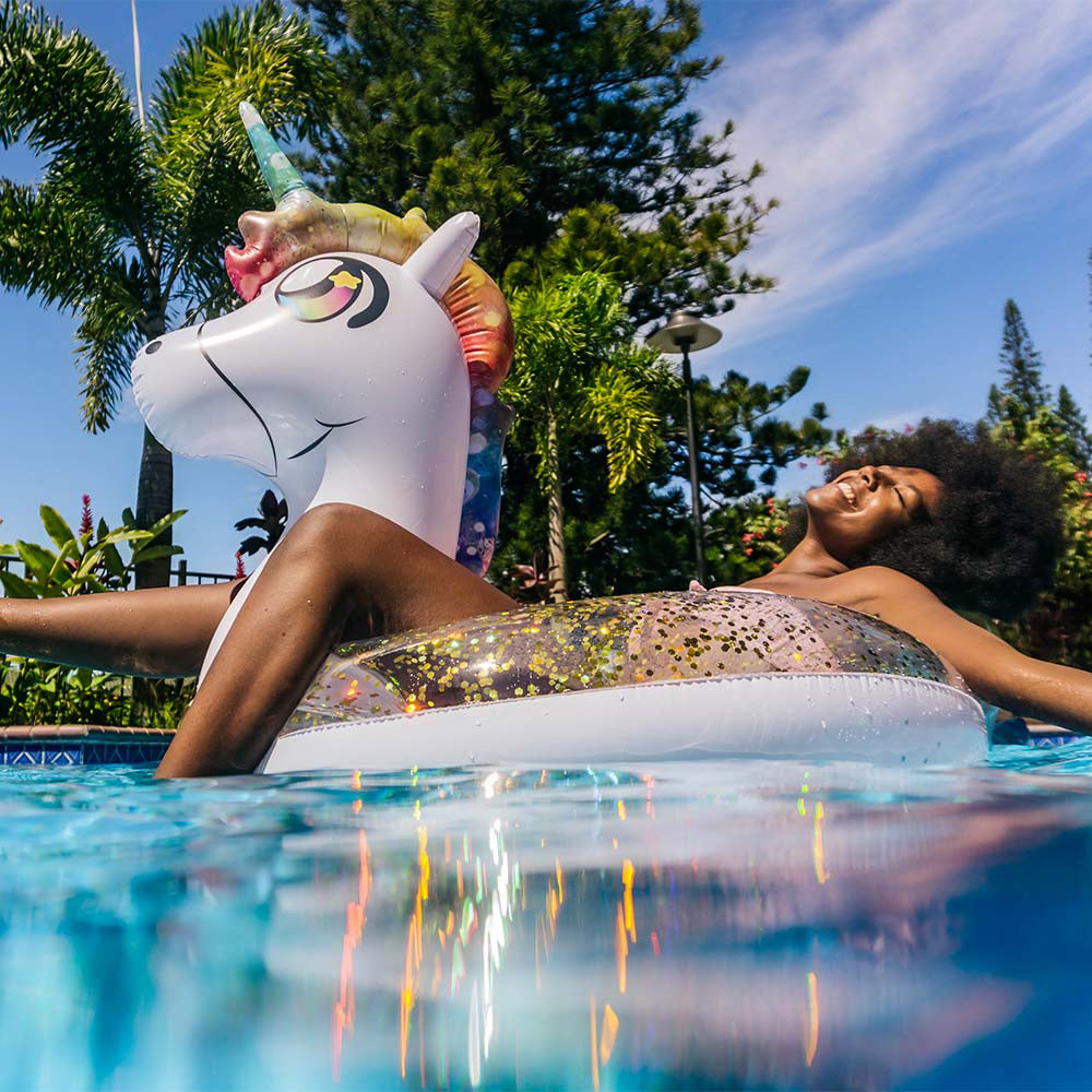 Glitter Unicorn - 40" Beach & Pool Tube