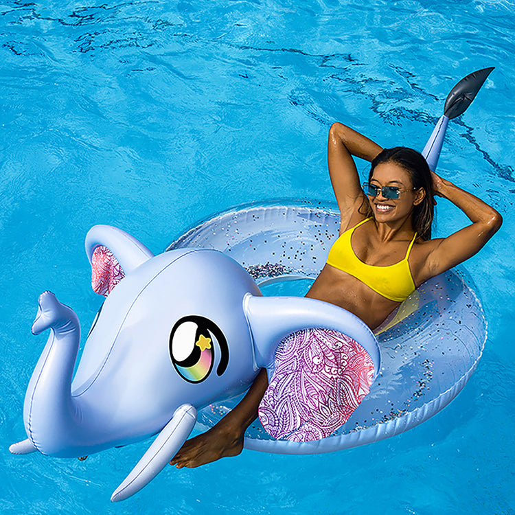 Glitter Elephant - 48" Jumbo Beach & Pool Tube