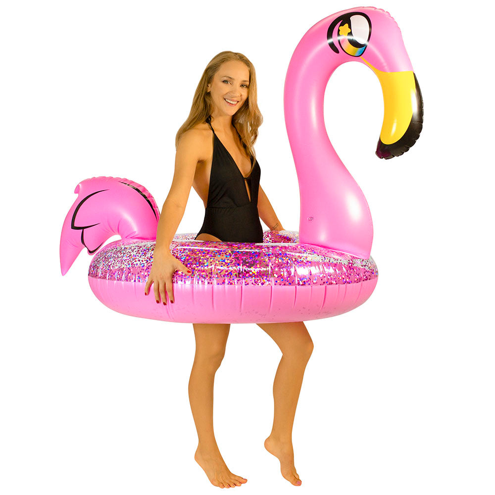 Glitter Flamingo - 48" Jumbo Beach & Pool Tube