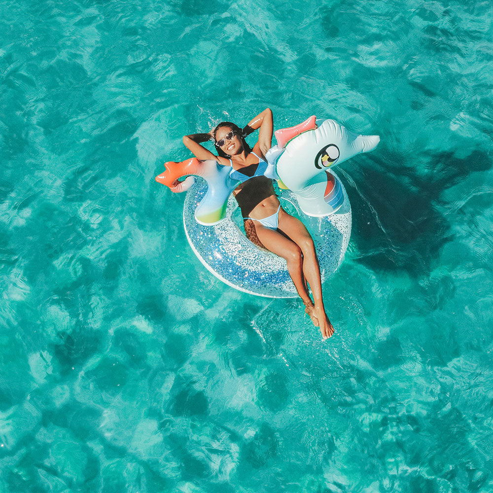 Glitter Seahorse - 48" Jumbo Beach & Pool Tube