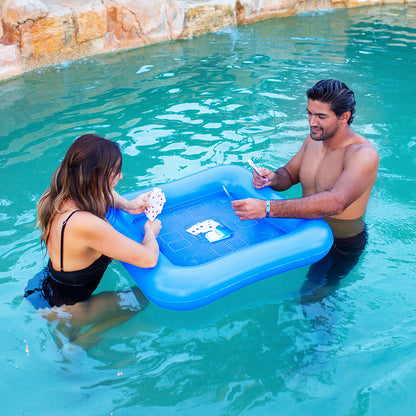 Inflatable Floating Game Table and Waterproof Playing Cards