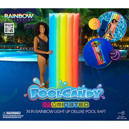 Rainbow Collection Illuminated LED Deluxe Pool Raft - 74 x 30"