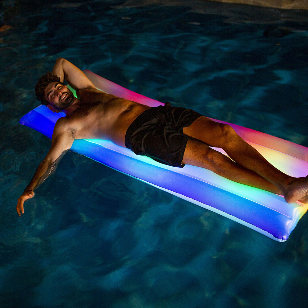 Rainbow Collection Illuminated LED Deluxe Pool Raft - 74 x 30"