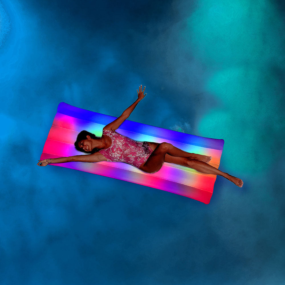Rainbow Collection Illuminated LED Deluxe Pool Raft - 74 x 30"
