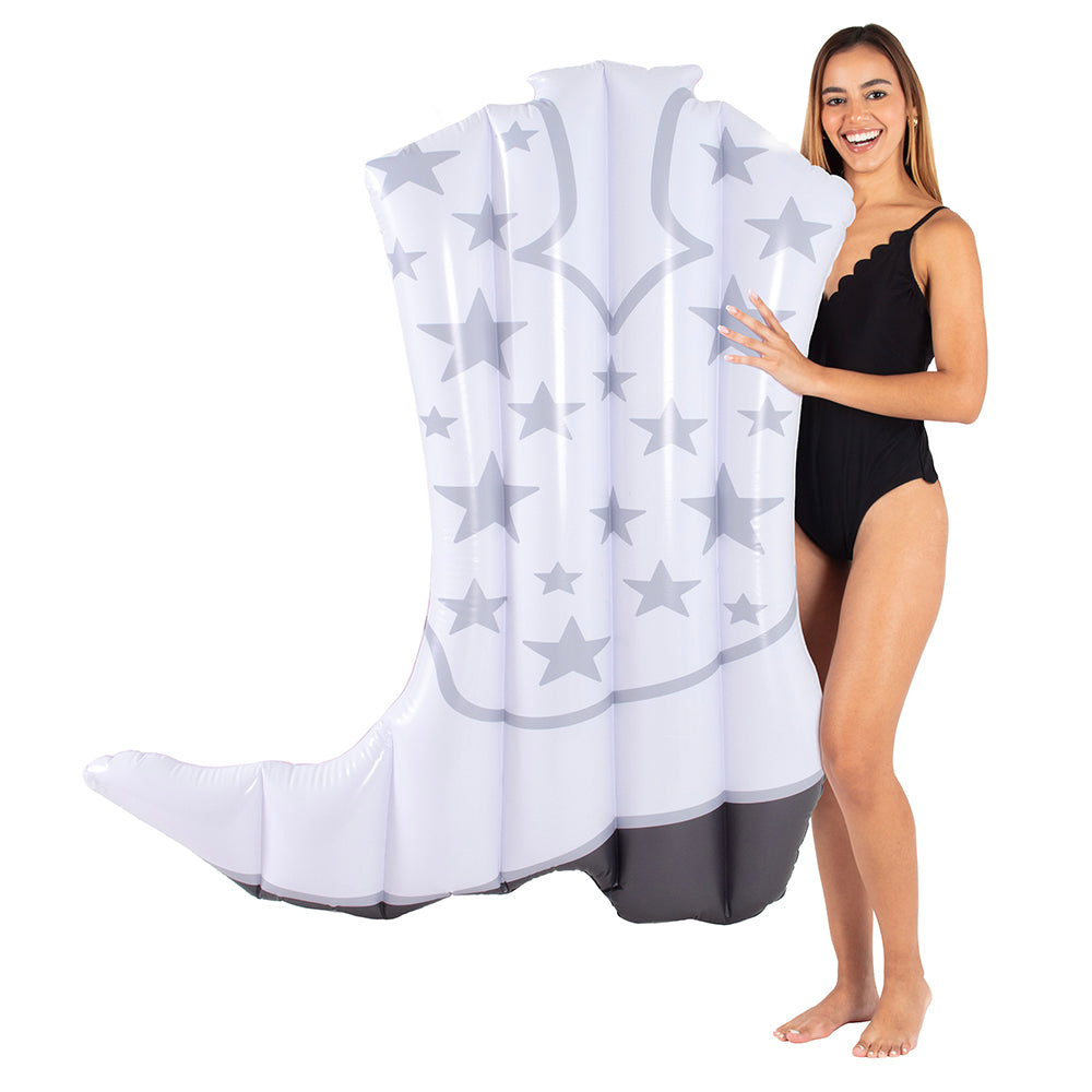 54" Personal Pool Island Cowgirl Boot - White