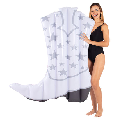 54" Personal Pool Island Cowgirl Boot - White