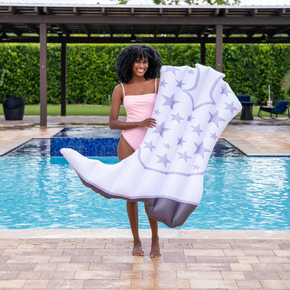 54" Personal Pool Island Cowgirl Boot - White