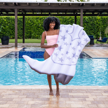 54" Personal Pool Island Cowgirl Boot - White