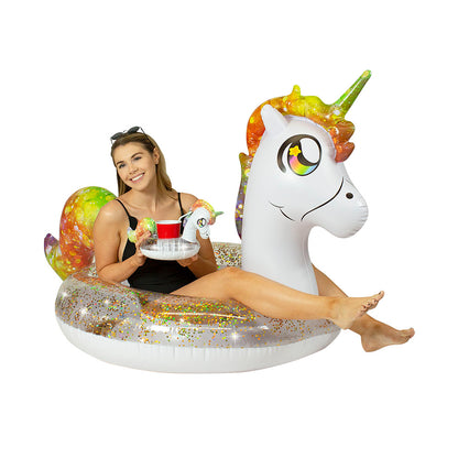 Glitter Unicorn Party Animal Pack - 48" Tube with Matching Drink Float