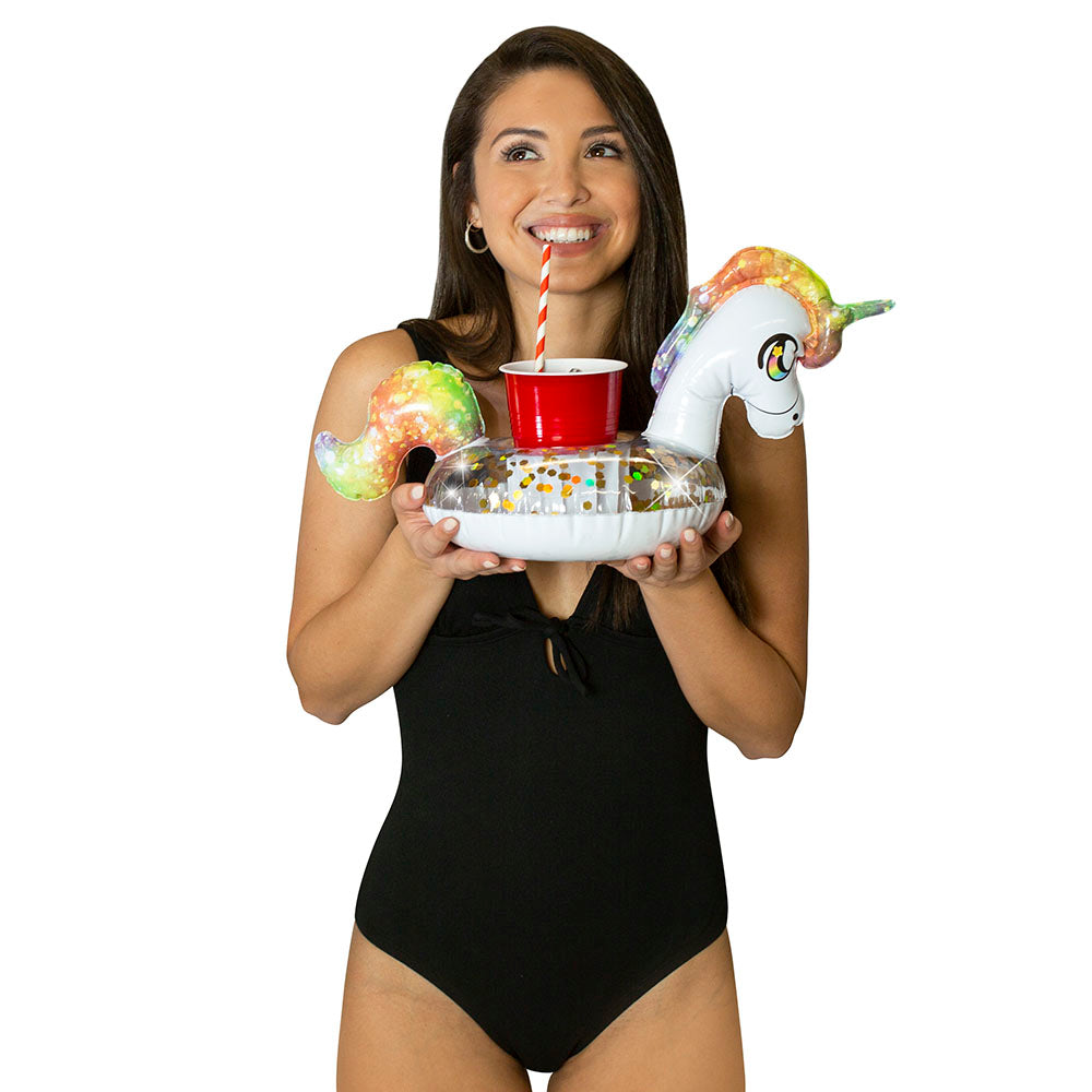 Glitter Unicorn Party Animal Pack - 48" Tube with Matching Drink Float