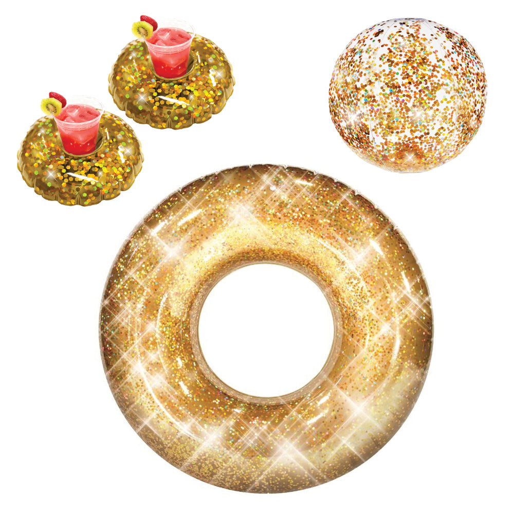 Party Pack - 4pc Pool Pack - Gold Glitter (48" tube, 2 DF, 1 BB)
