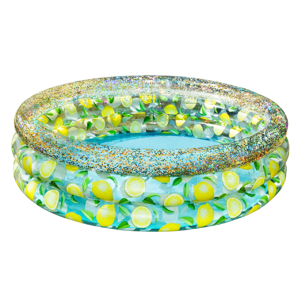Resort Collection Lemon Sunning Pool - Deluxe 60 x 15" Pool with Glitter