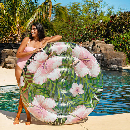 Giant Island 60" - Tropical Hibiscus Flowers