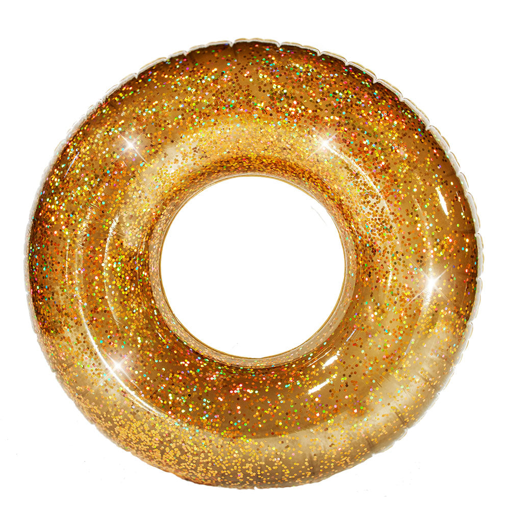 Glitter 48" Jumbo Beach & Pool Tube with Gold Glitter