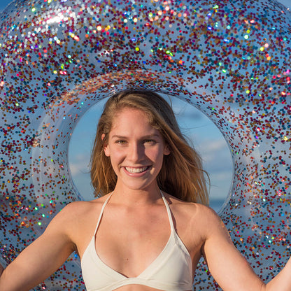 Glitter 48" Jumbo Beach & Pool Tube with Multicolor Glitter