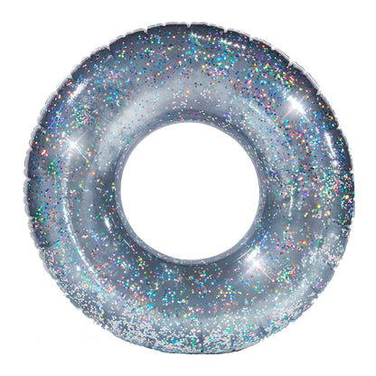 Glitter 48" Jumbo Beach & Pool Tube with Silver Glitter