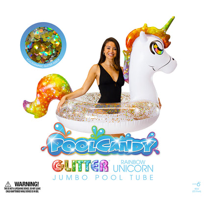 Glitter Unicorn - 48" Jumbo Beach & Pool Tube