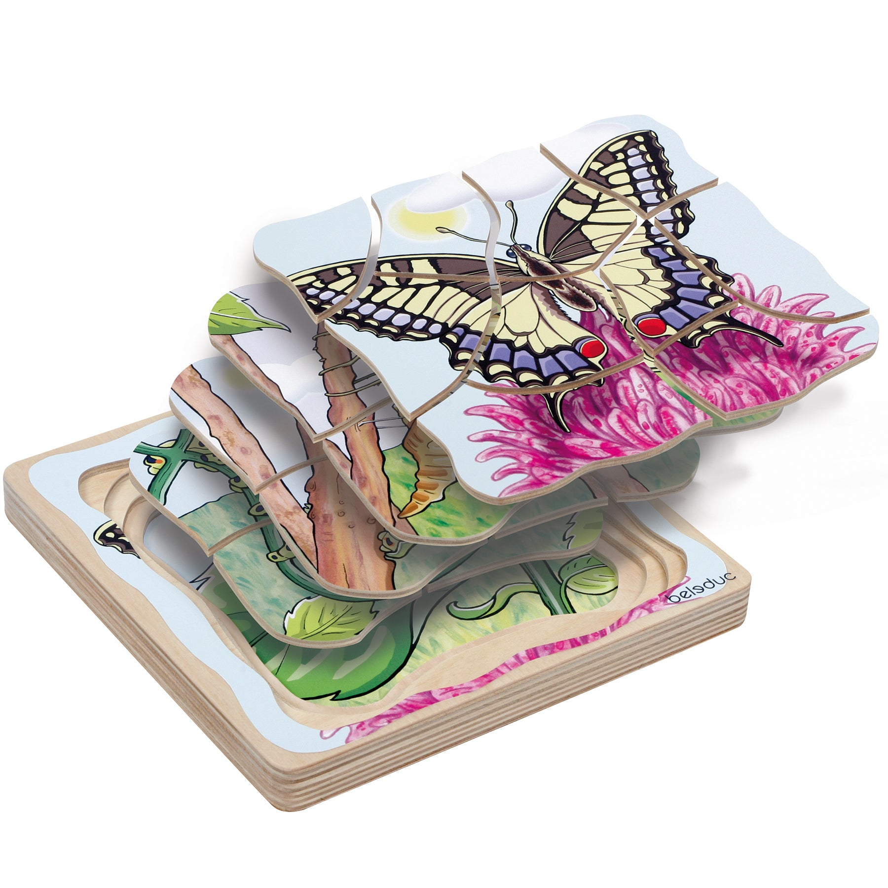 Lifecycle Of A Butterfly - Wooden Layer Puzzle - From Who What Why
