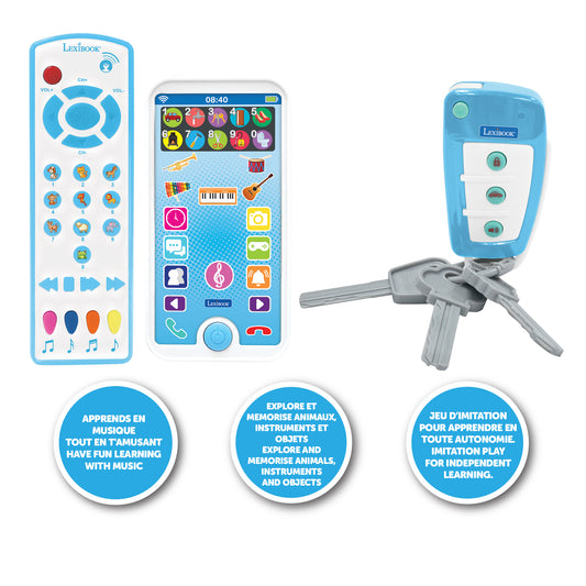 LEXIBOOK Educational Cell Phone, Remote Control and Keychain