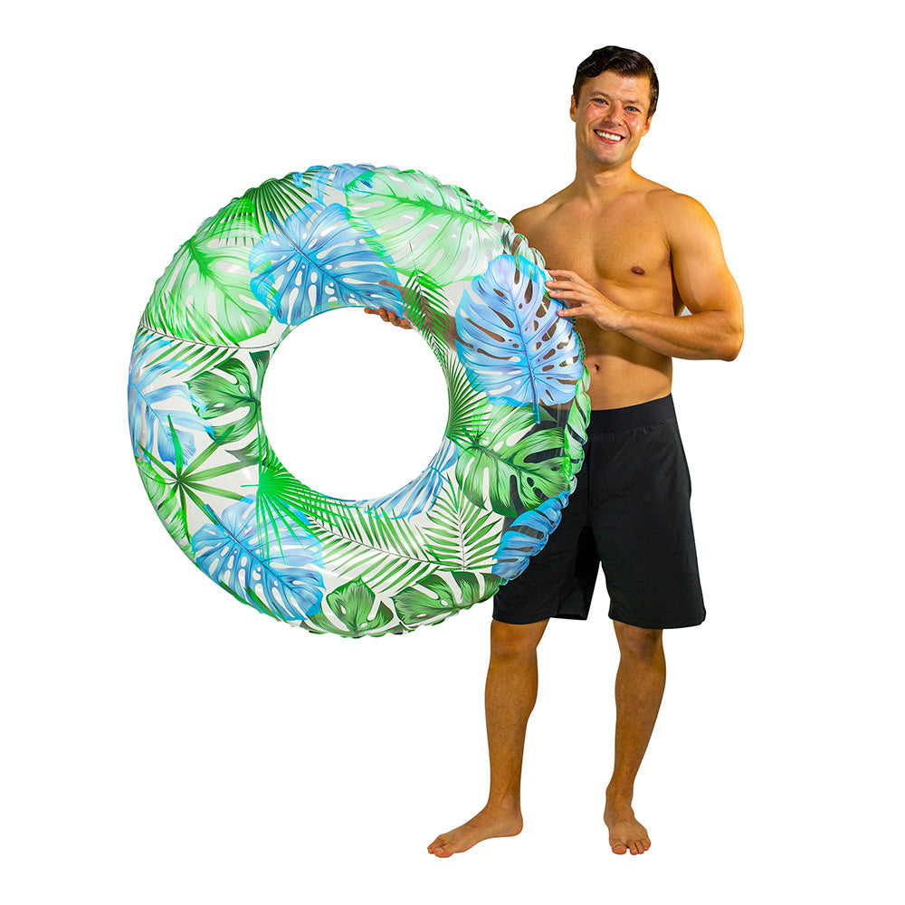 Resort Collection 42" Large Pool Tube with Palm Print