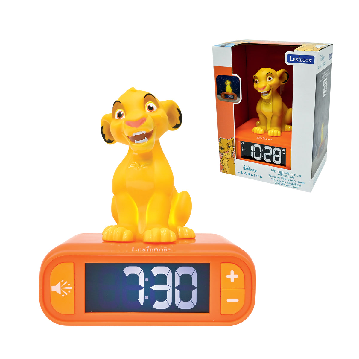 Simba Night light Alarm Clock with sounds