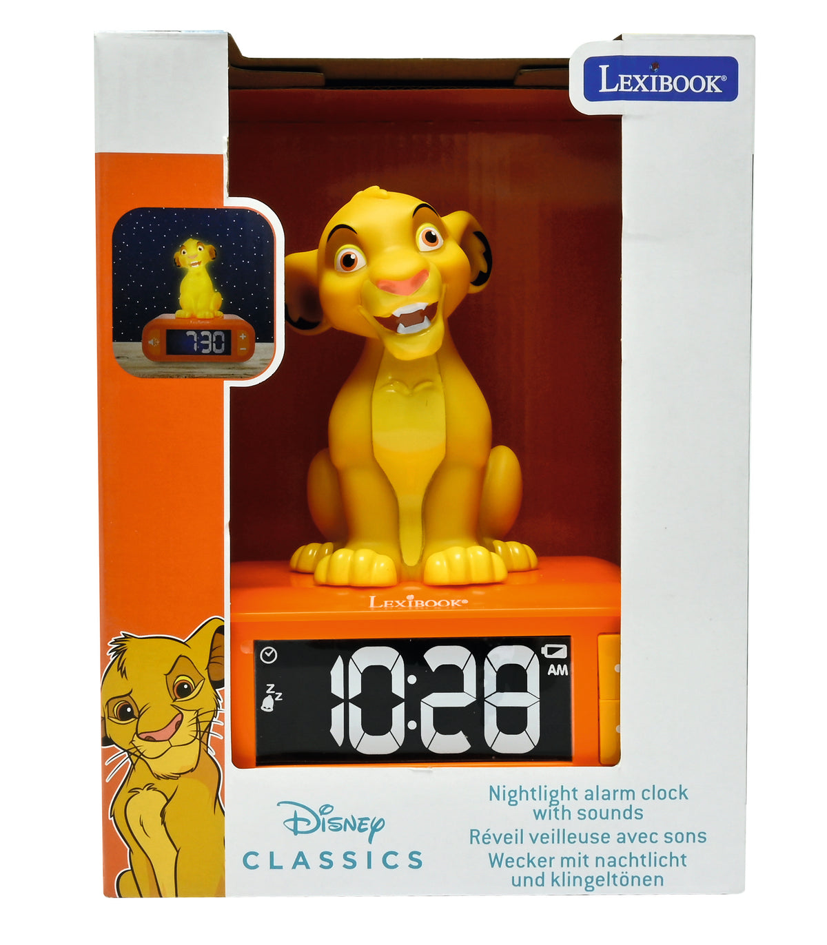 Simba Night light Alarm Clock with sounds