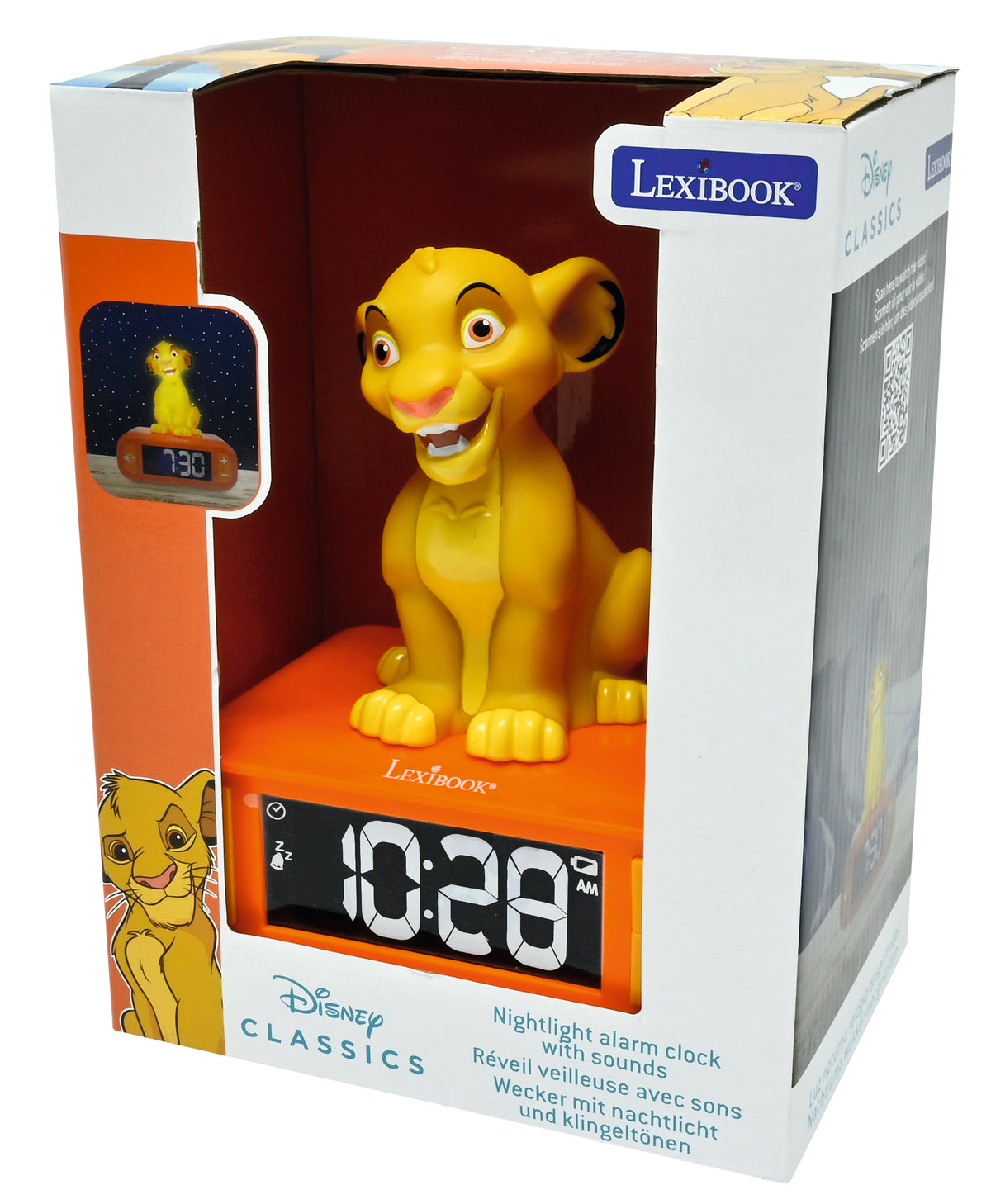 Simba Night light Alarm Clock with sounds