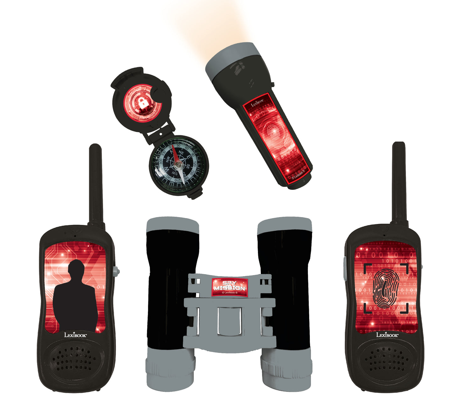 Lexibook Ultimate Spy Walkie Talkies Adventure Set with Binoculars and Torch